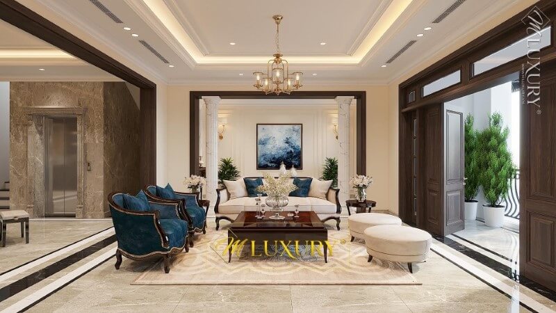 Trang trí nội thất phòng khách biệt thự cao cấp, đẹp Thiết kế biệt thự