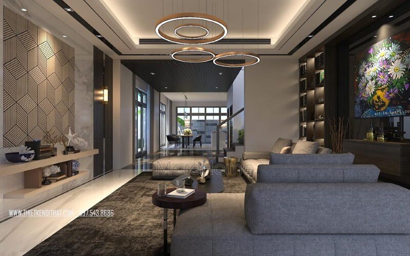 Sắp xếp nội thất phòng khách liền phòng ăn hiện đại, sang trọng cho nhà phố, biệt thự. Thiết kế biệt thự
