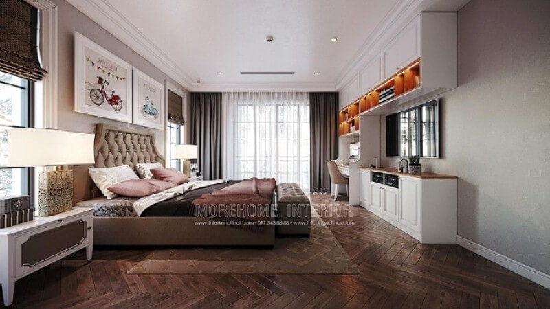 Giường ngủ bọc nệm phong cách đương đại đẹp, sang trọng cho phòng con trai. thiết kế biệt thự