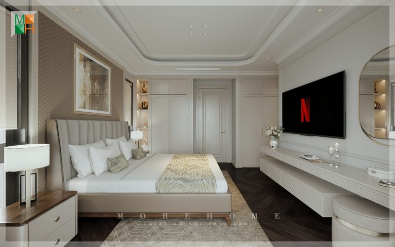 Mỗi cá nhân trong nhà được có một phòng ngủ riêng tư để nghỉ ngơi, được trang trí và sắp xếp nội thất phù hợp với sử dụng và diện tích, mang lại sự thoải mái, gọn gàng và thẩm mỹ cao cho không gian.